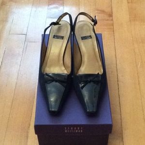 Size 6.5 Stuart Weitzman navy slingback shoes
